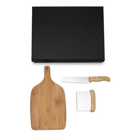 Kit para Cozinha em Bambu / Inox 3 Pçs Personalizado
