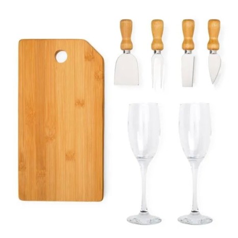 Kit Queijo e Champagne 7 Pçs Personalizado