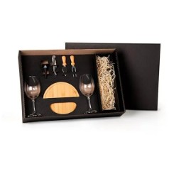 Kit Queijo e Vinho com Espaço para Garrafa 7 Pçs Não Acompanha Garrafa Personalizado