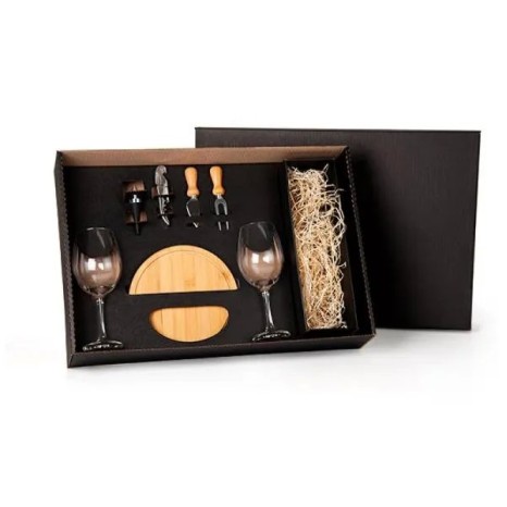 Kit Queijo e Vinho com Espaço para Garrafa 7 Pçs Não Acompanha Garrafa Personalizado
