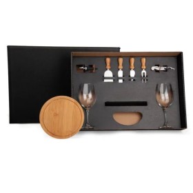 Kit Queijo e Vinho Sem Espaço para Garrafa 9 Pçs Personalizado