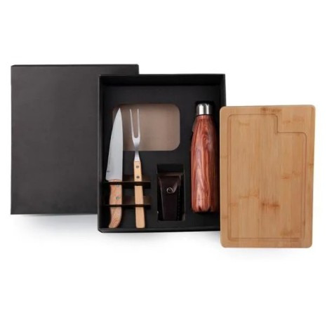 Kit Churrasco com Garrafa e Canivete 6 Pçs Personalizado