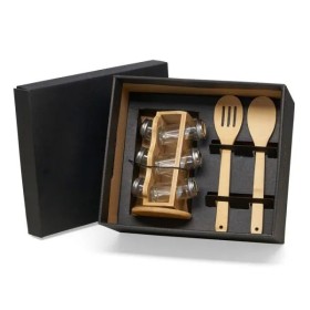Kit Porta Condimentos e Colheres 3 Peças Personalizado