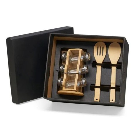 Kit Porta Condimentos e Colheres 3 Peças Personalizado