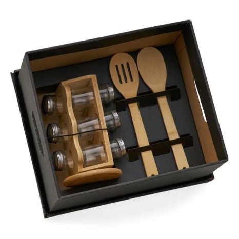 Kit Porta Condimentos e Colheres 3 Peças Personalizado