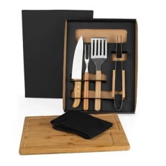 Kit para Churrasco/Hambúrguer com Pegador e Espátula 6 Pçs Personalizado