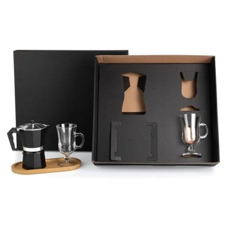 Kit para Café com Cafeteira Italiana 4 Pçs Personalizado