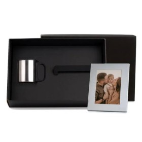 Kit Caneca em Aço Inox e Porta-Retrato em Alumínio 2 Pçs Personalizado