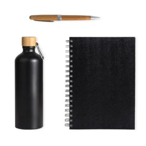 Kit Garrafa, Caderno e Caneta 3 Pçs Personalizado