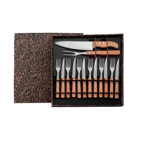 Conjunto para Churrasco com Garfo, Faca e Talheres de Mesa 14 Peças Personalizado