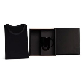 Kit Caneca em Cerâmica Preta e Camiseta 2 Pçs Personalizado