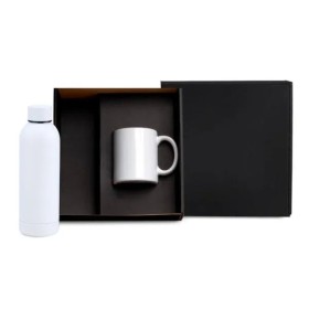 Kit Garrafa e Caneca Branco 2 Pçs Personalizado