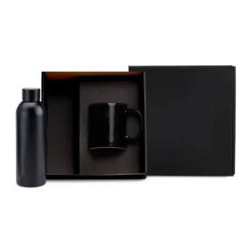 Kit Garrafa e Caneca Preto 2 Pçs Personalizado