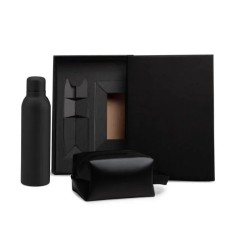 Kit Garrafa e Necessaire Preto 2 Pçs Personalizado