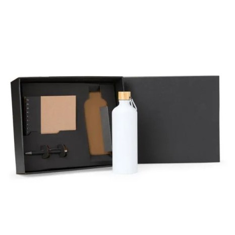 Kit Garrafa, Caderno e Caneta 3 Pçs Personalizado