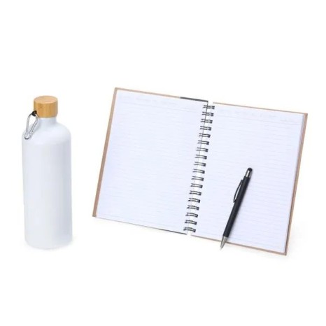 Kit Garrafa, Caderno e Caneta 3 Pçs Personalizado