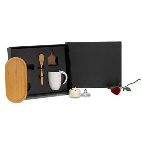 Kit para Café com Vela Aromatizada 4 Pçs Personalizado
