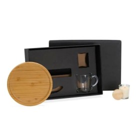 Kit para Café com Vela Aromatizada 3 Pçs Personalizado