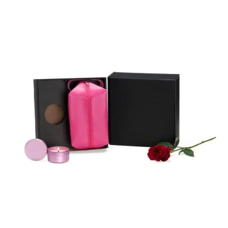 Kit Vela Aromatizada e Necessaire Rosa 2 Pçs Personalizado