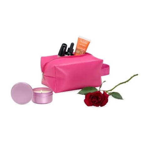 Kit Vela Aromatizada e Necessaire Rosa 2 Pçs Personalizado