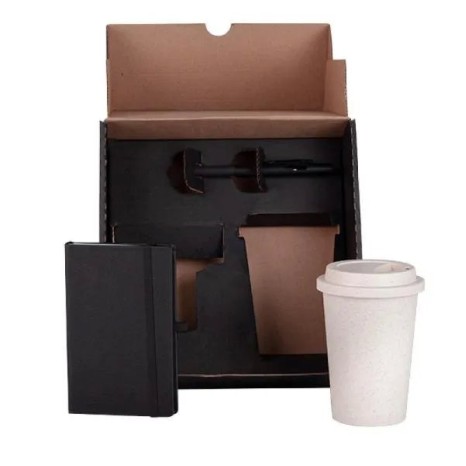 Kit Copo, Caneta e Caderneta 3 Peças Personalizado