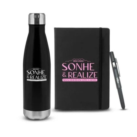 Kit Caderno e Acessórios 3 Pçs Personalizado