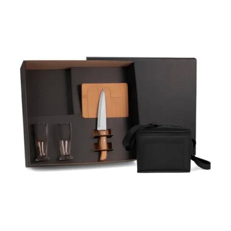 Kit para Churrasco com Copos e Bolsa Térmica 5 Pçs Personalizado
