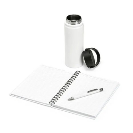 Kit Garrafa, Caderno e Caneta 3 Pçs Personalizado