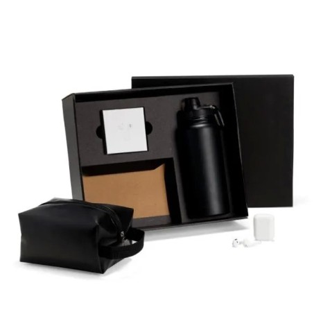 Kit Garrafa, Fone Bluetooth e Necessaire 3 Pçs Personalizado