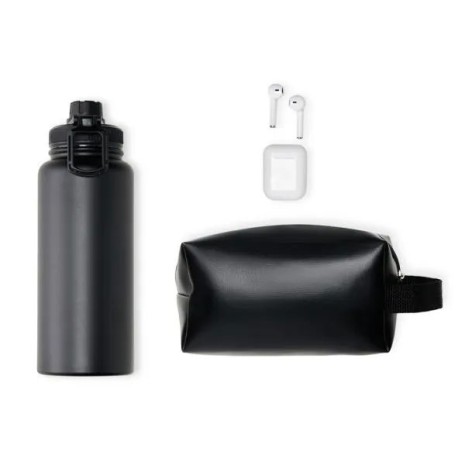 Kit Garrafa, Fone Bluetooth e Necessaire 3 Pçs Personalizado