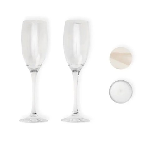 Kit Taças e Vela Aromatizada 3 Pçs Personalizado