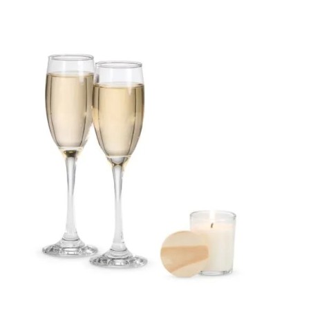 Kit Taças e Vela Aromatizada 3 Pçs Personalizado