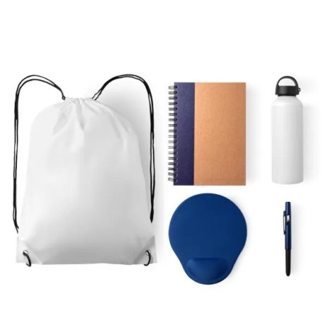Kit Boas Vindas 5 Pçs Branco/Azul Personalizado