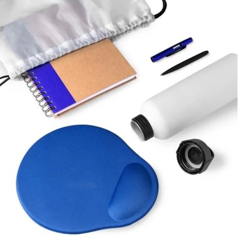 Kit Boas Vindas 5 Pçs Branco/Azul Personalizado