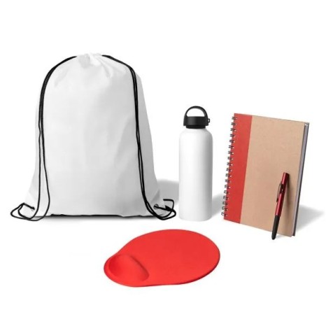 Kit Boas Vindas 5 Pçs Branco/Vermelho Personalizado