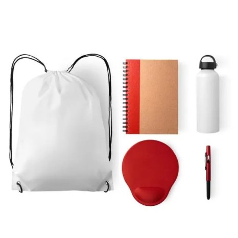 Kit Boas Vindas 5 Pçs Branco/Vermelho Personalizado