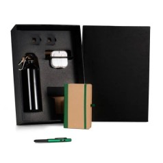 Kit Squeeze, Fone, Caderno e Caneta Verde 4 Pçs Personalizado
