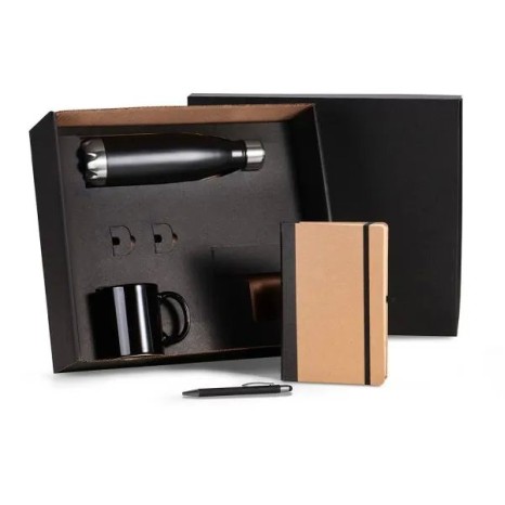 Kit Escritório Preto 4 Pçs Personalizado