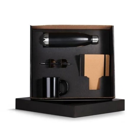 Kit Escritório Preto 4 Pçs Personalizado