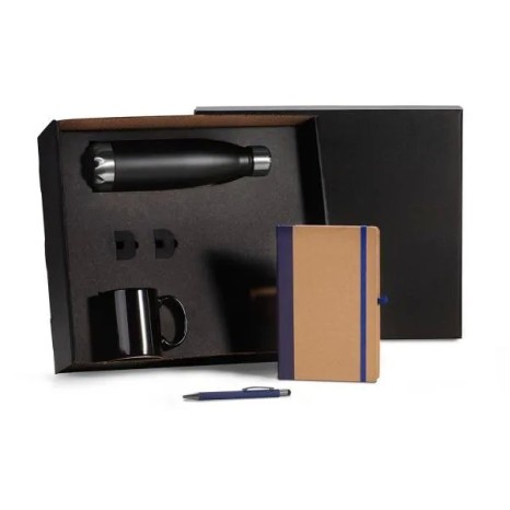 Kit Escritório Azul 4 Pçs Personalizado