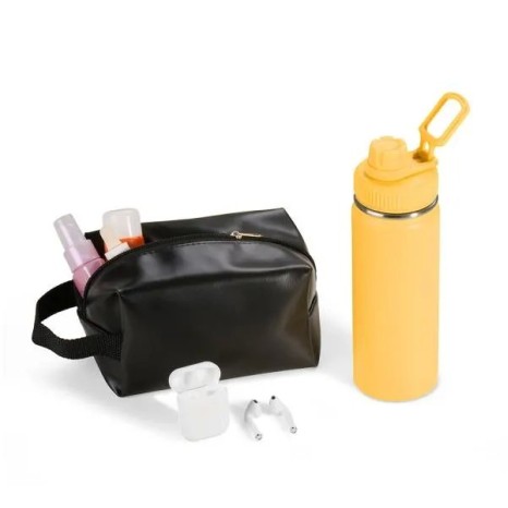Kit Garrafa, Necessaire e Fone 3 Pçs Personalizado