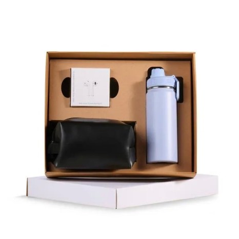 Kit Garrafa, Necessaire e Fone 3 Pçs Personalizado