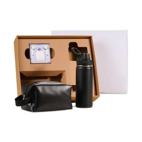Kit Garrafa, Necessaire e Fone 3 Pçs Personalizado