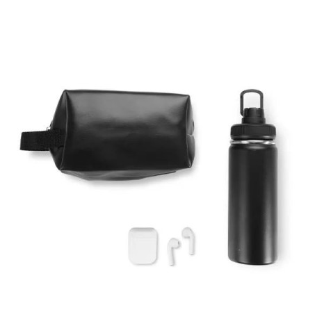 Kit Garrafa, Necessaire e Fone 3 Pçs Personalizado