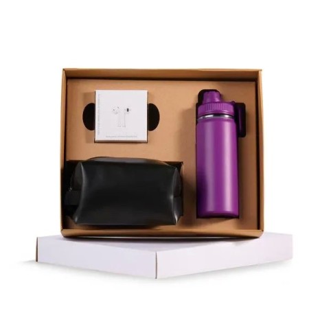 Kit Garrafa, Necessaire e Fone 3 Pçs Personalizado