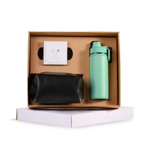 Kit Garrafa, Necessaire e Fone 3 Pçs Personalizado