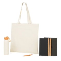 Kit Sacola, Garrafa, Caderno e Caneta 4 Pçs Personalizado