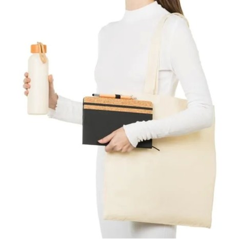 Kit Sacola, Garrafa, Caderno e Caneta 4 Pçs Personalizado