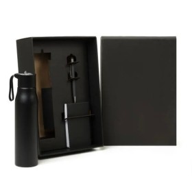 Kit Garrafa, Bloco para Anotações e Caneta 3 Pçs Personalizado