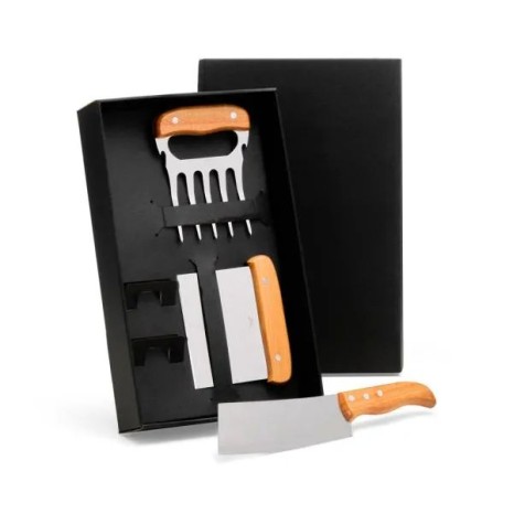Kit com Cutelo, Garfo e Espátula 3 Pçs Personalizado